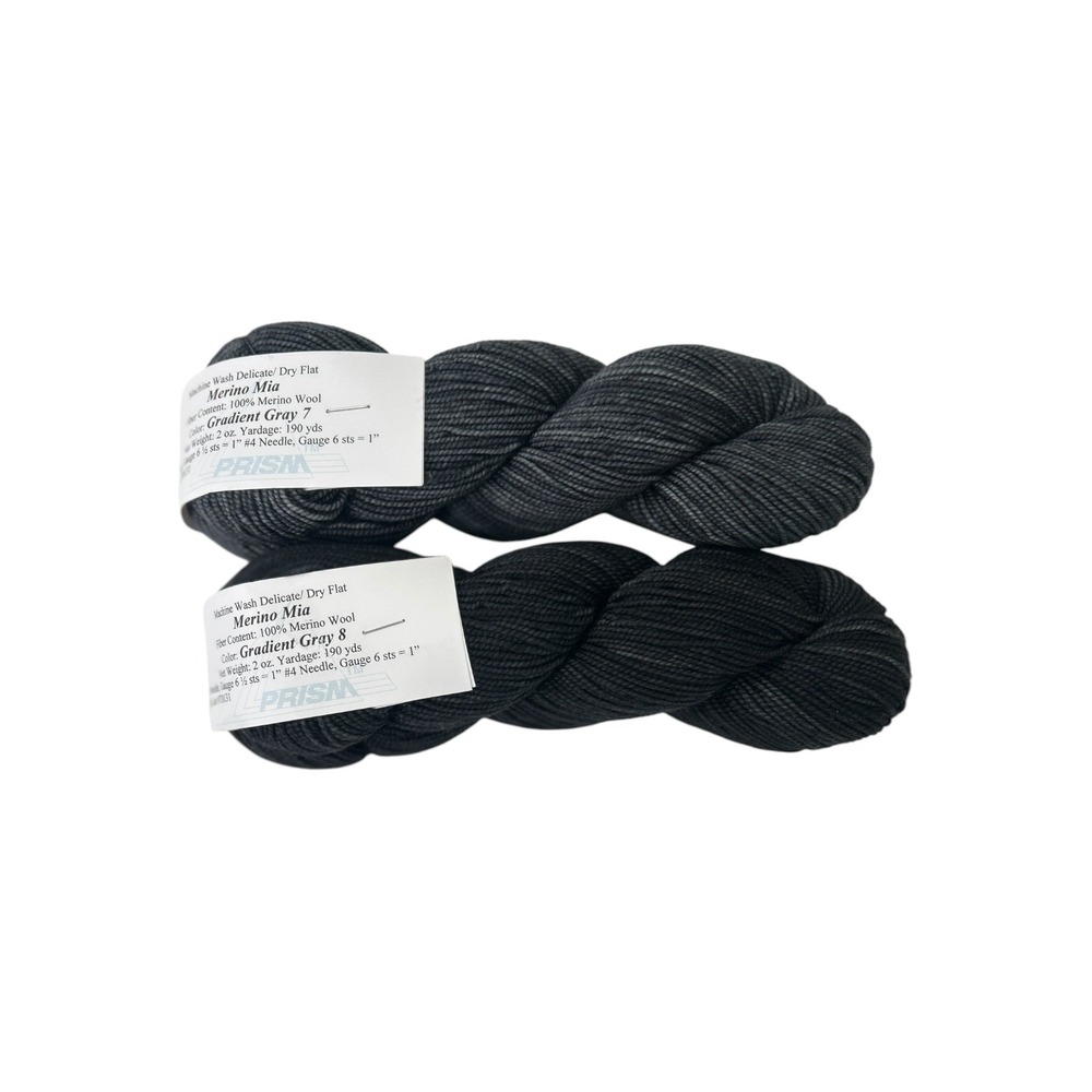 Prism Merino Mia Yarn 100% Merino Wool Gradient Gray Yard 190 x2 Yds  - Lot of 2
